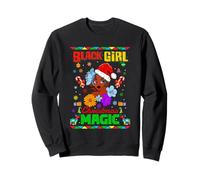 Cool Black Girl Christmas Magic Illustration Graphic Designs Felpa
