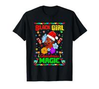 Cool Black Girl Christmas Magic Illustration Graphic Designs Maglietta