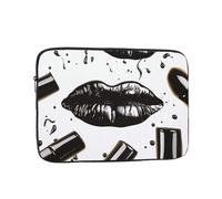Cool Black Lipstick Labbra Custodia per computer portatile per donne e uomini, 10 pollici impermeabile borsa per computer portatile leggera borsa per notebook
