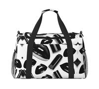 Cool Black Lipstick Labbra stampa Bagagli a mano per Donne Uomini Borsa a tracolla Weekender per Yoga Viaggi Must Haves, nero, Taglia unica