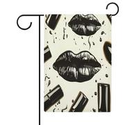 Cool Black Rossetto Labbra Bandiera Giardino Casa Prato Cartello di Benvenuto Banner Doppio Lato Piccole Bandiere Personalizzate per Piscina Cortile Esterno Decorazione Della Parete Della Casa 31 X 47