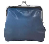 Cool blu scuro Ombre Texture personalizzato donna carino portamonete in pelle fibbia Kiss Lock piccolo sacchetto portamonete, Cool Dark Blue Ombre Texture, Classic, Cool blu scuro Ombre Texture