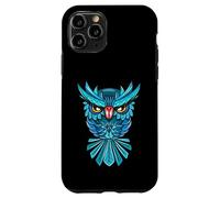 Cool Blue Halloween Night Owl Illustration Graphic Design Custodia per iPhone 11 Pro