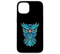 Cool Blue Halloween Night Owl Illustration Graphic Design Custodia per iPhone 13