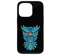 Cool Blue Halloween Night Owl Illustration Graphic Design Custodia per iPhone 13 Pro