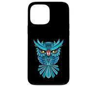 Cool Blue Halloween Night Owl Illustration Graphic Design Custodia per iPhone 13 Pro Max