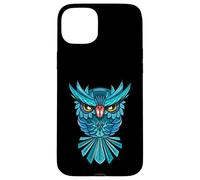 Cool Blue Halloween Night Owl Illustration Graphic Design Custodia per iPhone 15 Plus