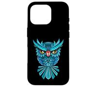 Cool Blue Halloween Night Owl Illustration Graphic Design Custodia per iPhone 16 Pro