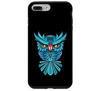 Cool Blue Halloween Night Owl Illustration Graphic Design Custodia per iPhone 7 Plus/8 Plus