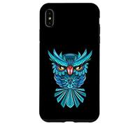 Cool Blue Halloween Night Owl Illustration Graphic Design Custodia per iPhone XS Max