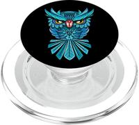 Cool Blue Halloween Night Owl Illustration Graphic Design PopSockets PopGrip per MagSafe