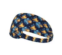 Cool Blue Lion Head Donna Uomo Headband Elastica Fascia Capelli Leggera Fasce Per Capelli Per Fitness All'Aperto Yoga