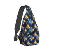 Cool Blue Lion Head Print Sling Bag per uomo e donna, borsa a tracolla borsa da petto zaino per viaggi escursionismo