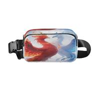 Cool Blue Red Phoenixes alla moda Fanny Marsupio per l'imprenditrice Impermeabile con Cinghia Regolabile per lo Shopping Sport Lavoro bolsas de cintura para mujer