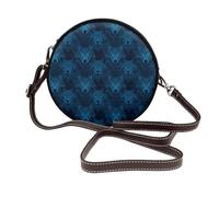 Cool Blue Wolf Head Print Borse a tracolla da donna da viaggio, piccole borse in pelle a tracolla per donne