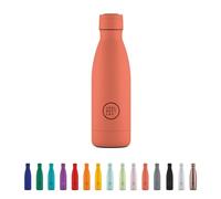 Cool Bottles - Borraccia Termica in Acciaio Inox - 350 ml - Pastel Coral - 23,5 x 7 cm - Bottiglia Termica Ermetica - Bevande Fredde 36 Ore e Calde 18 Ore - Triple Parete -Cool Technology - Senza BPA