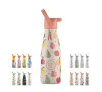 Cool Bottles - Borraccia Termica per Bambini - Bottiglia Acqua Acciaio Inox - 260 ml - Fruit Salad - Bevande Fredde 36 Ore e Calde 18 Ore - Rifiniture con Disegno in Rilievo - Senza BPA
