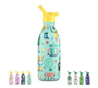 Cool Bottles - Bottiglia d'acqua in acciaio inox per bambini, bottiglia termica per bambini - Bevande fredde per 36 ore e calde per 18 ore- Short Circuit 500ml