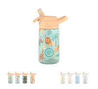 Cool Bottles - Bottiglia d'acqua in acciaio inox per bambini, bottiglia termica per bambini - Bevande fredde per 36 ore e calde per 18 ore- Wild Crew 350ml