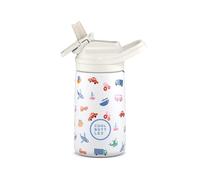 Cool Bottles - Bottiglia termica in acciaio inox - Formato compatto - Bevande fredde 36 ore e calde 18 ore- Little Wheels 350ml