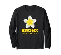 Cool Bronx New York City Tropical Yellow Flower Frangipani Maglia a Manica