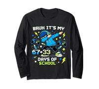 Cool Bruh It's My 67 33 Giorni di Scuola Dabbing Ragazzi Bambini Maglia a Manica