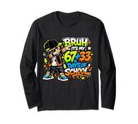 Cool Bruh It's My 67 33 Giorni di Scuola Dabbing Ragazzi Bambini Maglia a Manica