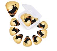 Cool Bull Riding - Plettro per chitarra con stampa, confezione da 12, con custodia per plettro, 0,46 mm, 0,96 mm, 0,71 mm, accessori per chitarra per basso, chitarre acustiche elettriche e ukulele