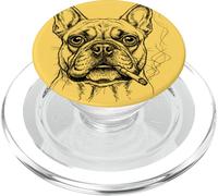 Cool Bulldog Francese Fumare Sigaro Cane Amante Sketch Art PopSockets PopGrip per MagSafe