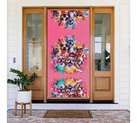 Cool Bulldog francese No.101 - Copritorte decorativo per porte per interni ed esterni, primavera/estate/autunno/inverno, decorazioni natalizie per Halloween