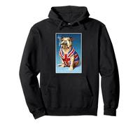 Cool Bulldog Inglese in Union Jack Flag Vest Divertente retrò Felpa con Cappuccio