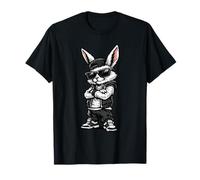 Cool Bunny in Streetwear with Sunglasses Confident Easter Maglietta