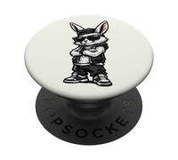 Cool Bunny in Streetwear with Sunglasses Confident Easter PopSockets PopGrip Adesivo