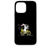Cool Bunny on a Yellow Bicycle with Duck Cute Cartoon Ride Custodia per iPhone 13 Pro Max