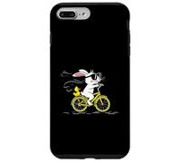 Cool Bunny on a Yellow Bicycle with Duck Cute Cartoon Ride Custodia per iPhone 7 Plus/8 Plus
