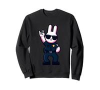 Cool Bunny Police Rabbit Rock On Animal Graphic Officer Felpa