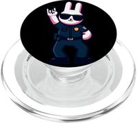 Cool Bunny Police Rabbit Rock On Animal Graphic Officer PopSockets PopGrip per MagSafe