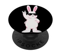 Cool Bunny Rock On Funny Rabbit Occhiali da sole Design PopSockets PopGrip Adesivo
