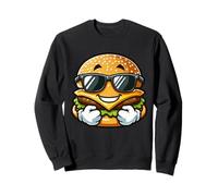 Cool Burger Happy Fast Food Occhiali da Sole Summer Grunge Felpa