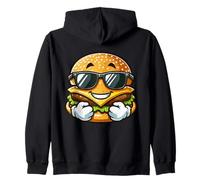 Cool Burger Happy Fast Food Occhiali da Sole Summer Grunge Felpa con Cappuccio
