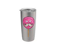 Cool Candy con baffi barba per gli amanti del lecca-lecca Bicchiere termico in acciaio inox doppia parete