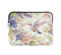 Cool Cartella per computer con cerniera 35,6 cm acquerello colibrì rosa | 14 pollici Computer Borsa di trasporto per gli uomini caso para M