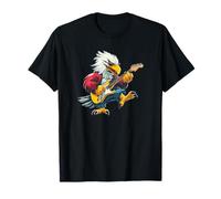 Cool Cartoon Eagle con Chitarra elettrica per Gli Amanti del Dondolo Maglietta