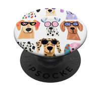 Cool Cartoon Funny Dogs in Shades - Stile divertente per gli amanti degli animali domestici PopSockets PopGrip Adesivo