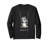 Cool Cartoon Zebra Oscillante su un'altalena Maglia a Manica