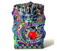 Cool Carving Dragon Vintage Lighter Kerosene Wheel Lighter Ricaricabile Vintage Cool Lighter per gli uomini Candele Regalo (Rainbow)