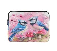 Cool case per computer con cerniera 38,1 cm Fierce Blue Jay Birds Hot Pink | Borsa da trasporto da uomo con cerniera da 38,1 cm altego trasparente L