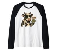 Cool Cash Mucca Bruh Occhiali da sole Soldi Divertente Animale Mucca Maglia con Maniche Raglan
