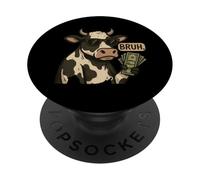 Cool Cash Mucca Bruh Occhiali da sole Soldi Divertente Animale Mucca PopSockets PopGrip Adesivo