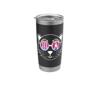 Cool Cat con gli occhiali Bicchiere termico in acciaio inox doppia parete